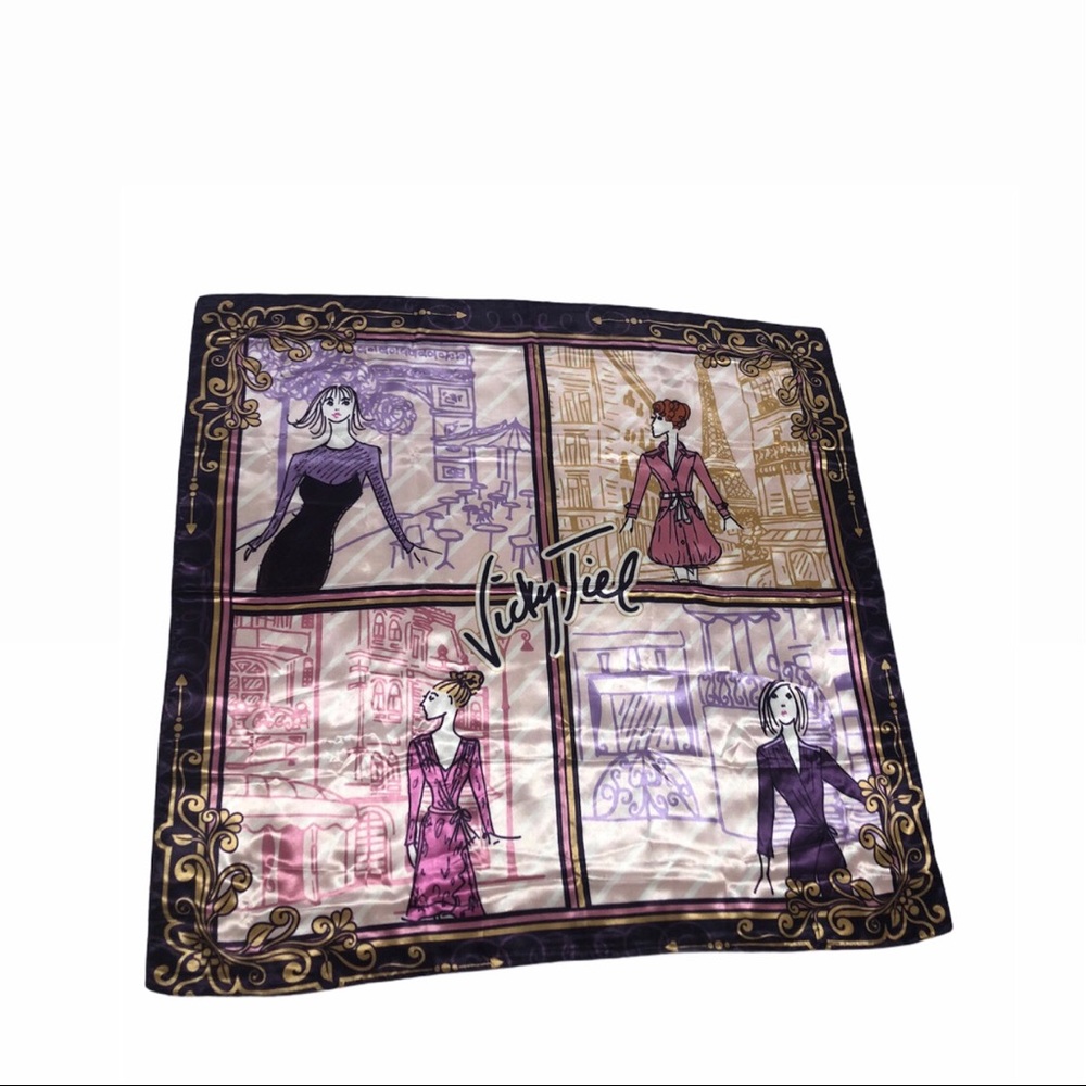 Vicky Tiel 21 Bonaparte Illustration Twilly Scarf - Picture 2 of 13